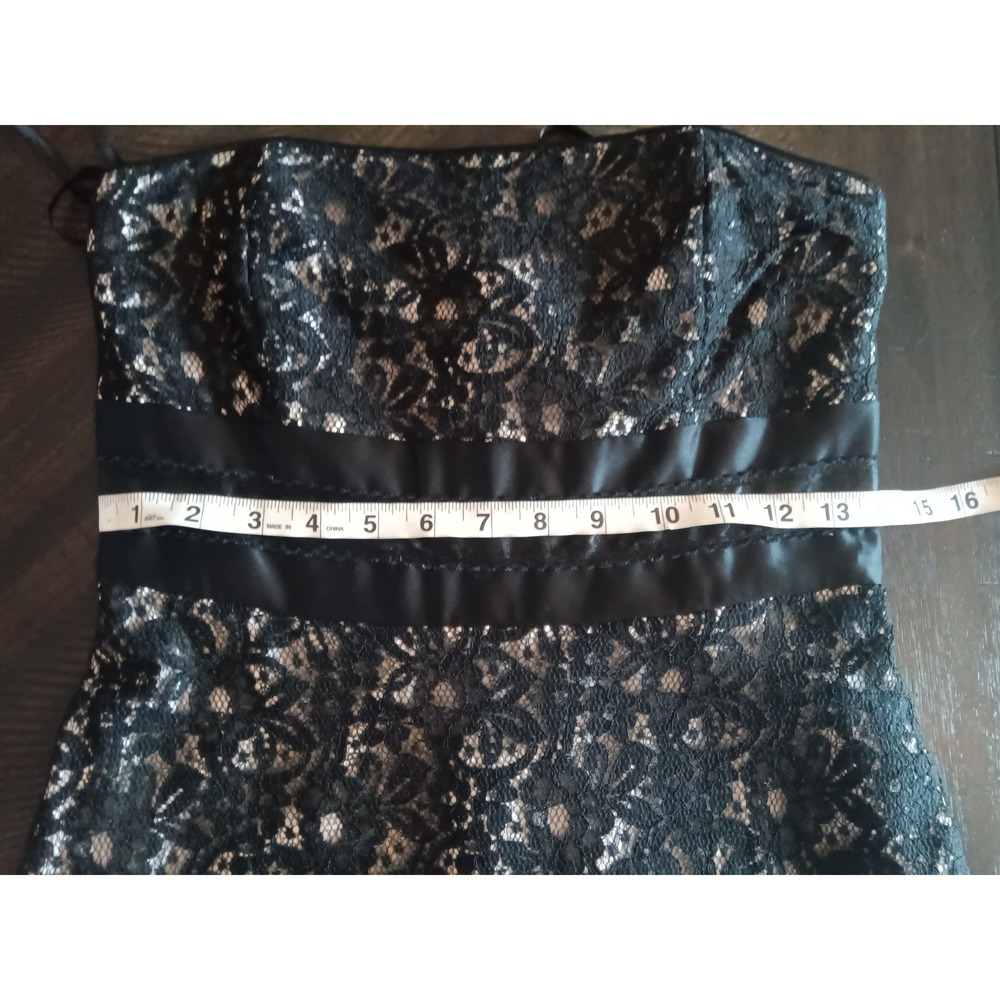 White House Black Market Black Lace Strapless Cocktail‎ Dress Size 8 - Picture 12 of 14